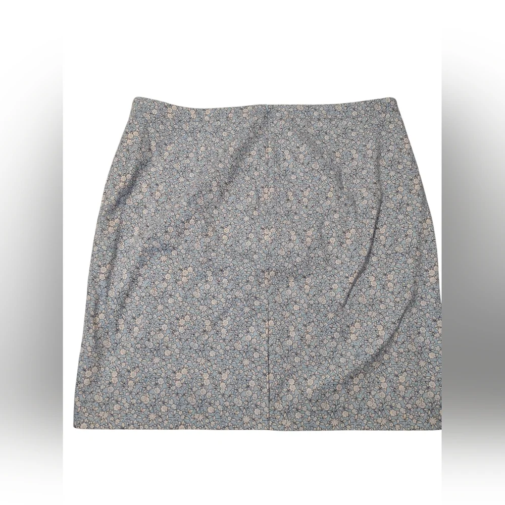 J.‎ Crew Factory Daydream Blue Ivory Floral Pencil Skirt 20 Boho Office Business